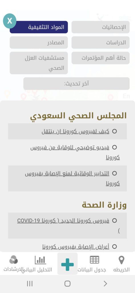 خريطة كورونا | Corona Map v1.0 | تطبيق منظمة الصحة لتطورات كوفيد-19 13 المواد التثقيفية